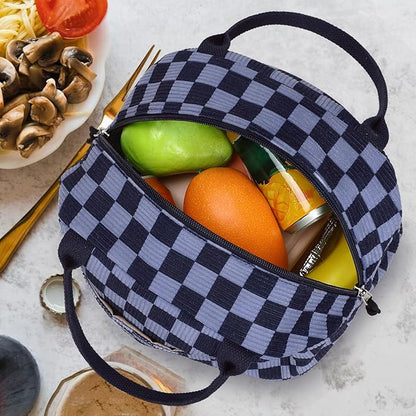Bluboon Lunch Bag for Women Men Cute Corduroy Lunch Tote Bags Reusable Insulated Lunch Box Large Capacity Reusable Insulated Cooler for Work Picnic or Travel