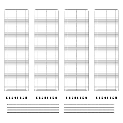 Metro EZ1860NC-4 Super Erecta Industrial Wire Shelving 4-Shelf Convenience Pak, Chrome, 18" x 60" x 74.5"