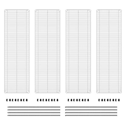 Metro EZ1860NC-4 Super Erecta Industrial Wire Shelving 4-Shelf Convenience Pak, Chrome, 18" x 60" x 74.5"
