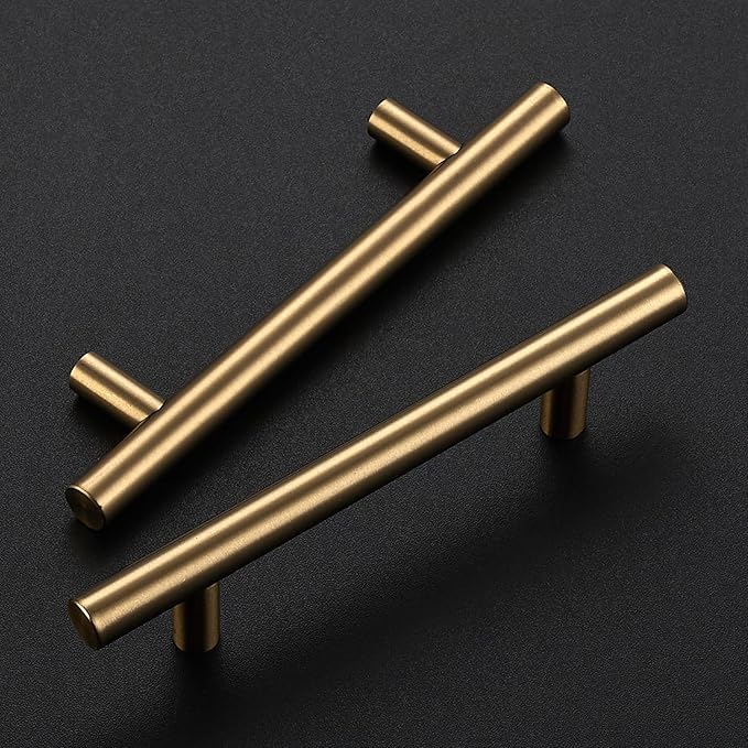 JOY DECOR 30 Pack Champagne Bronze Cabinet Pulls – 6 Inch Length, 3-3/4 Inch (96mm) Hole Center – Stainless Steel Kitchen Cabinet Handles for Drawer and Cupboard