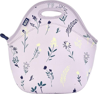 Built Gourmet Getaway Lunch Bag – Thistle Ditsy Neoprene Insulated Food Carrier with Zipper & Handles, Large Reusable Machine Washable Tote for Work, Travel, Picnics & Mother’s Day Lunch Gifting