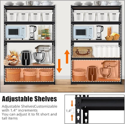 GarveeHome Heavy Duty Storage Shelves - 5 Tier 48 * 18 * 72 in, Adjustable Garage Storage Shelving, Metal Storage Utility Rack Shelf Unit