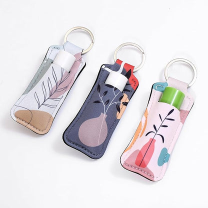 COOKOOKY Chapstick Holder Keychain Cute Lip Balm Keychain Holder with Clip