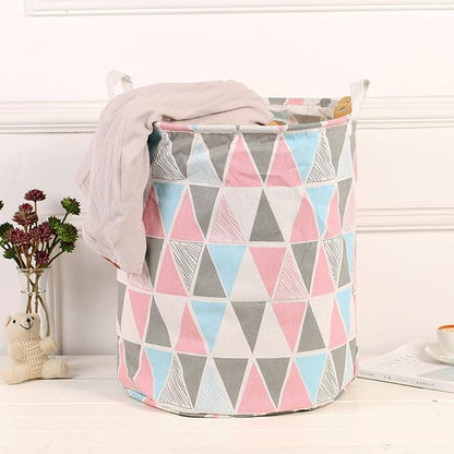 Merdes 19.7’’ Waterproof Foldable Laundry Hamper, Dirty Clothes Laundry Basket, Linen Bin Storage Organizer for Toy Collection (Triangle)