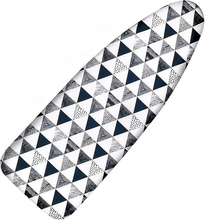 Ironing Board Cover and Pad, 18x49 Extra Wide Thick Iron Padding, Scorch & Stain Resistant Ironing Board Cover, Heavy Duty Iron Board Padded with Adjustable Fasteners, Geometric Triangles