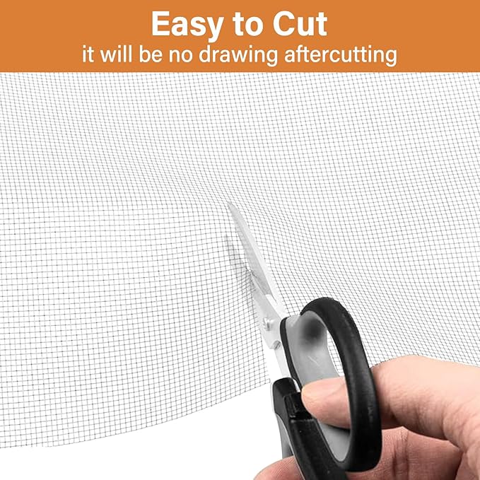 Window Screen Replacement Kit Width:48in Length:158 Fiberglass|Includes Full Set of Tools | Suitable for Windows, Screen Doors, and Courtyards | UV Resistant and Durable | Easy to Install