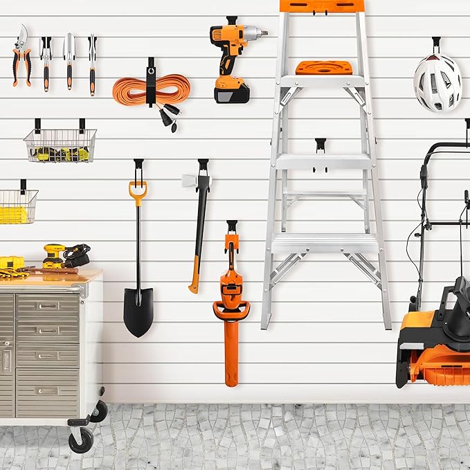 Slatwall Hooks Black 20Pack Firmly and Durable Slatwall Accessories,Perfect for Organizing Garden Tools and Heavy Duty Tools and Garage Hooks Organize Your Space Efficiently