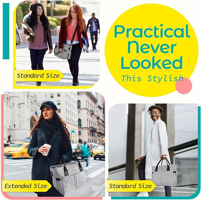 KIPBELIF Cute&Classy Roomy Insulated Lunch Bags for Women - Stylish & Functional Large Tote Adult Lunch Box for Working & Picnic