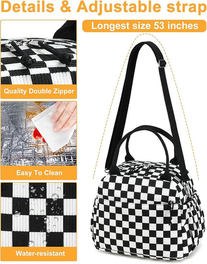 Bluboon Lunch Bag for Women Cute Corduroy Lunch Tote Bags with Shoulder Strap Reusable Insulated Lunch Box Large Capacity Reusable Insulated Cooler for Work Picnic or Travel (13L)