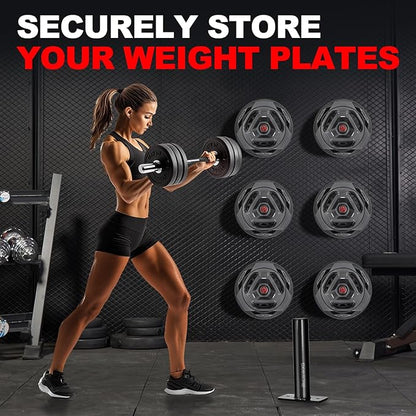 Wall-Mounted Strength Training Plate Storage Rack – Heavy Duty 2” Weight Plate Holder with Foam Padding, Bumper Plate Storage for Home Gym, Garage, and Power Rack.The outer surface of 1-pack and 2-pack products is bright color.4 Pack,6 Pack and 8 Pack ...