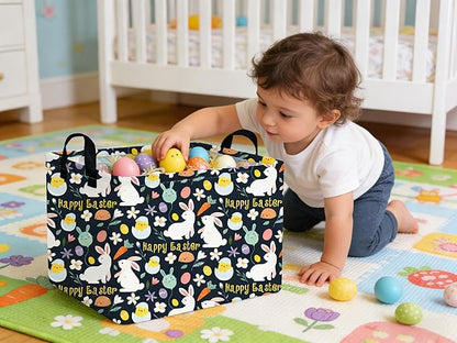 Rectangular Black Easter basket,Easter basket empty,Kids Storage Baskets for kids Bedroom,Gift Organizerm,Kids Storage Bin,Easters gift baskets,Kids home Decor(Black Easter)