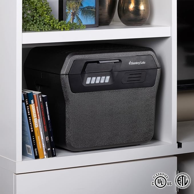 SentrySafe Charcoal Gray Waterproof and Fireproof Safe, Lock Box with Keypad for Documents and Hanging File Folders, Exterior: 14.1 x 16.6 x 13.8 Inches, ‎FHW40300