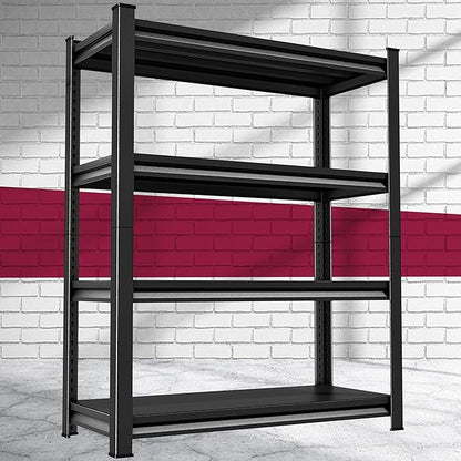 40''W Garage Shelves Heavy Duty - 2,000Lbs Steel Metal Adjustable Utility Storage Shelving Rack Units 40" W x 16" D x 66" H 4 Tier Black