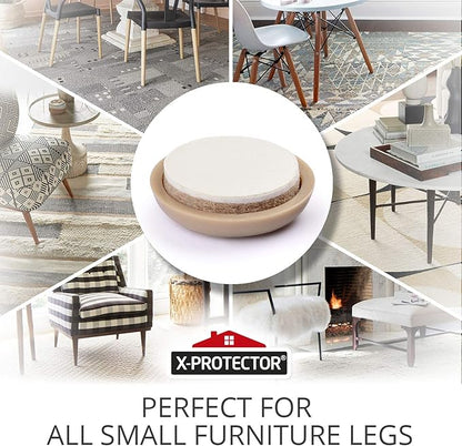 Chair Sliders X-PROTECTOR – Furniture Sliders 40 pcs Carpet Sliders 1” – The Best Furniture Moving Pads – Premium Chair Leg Floor Protectors – Slide Effortlessly with Chair Pads & Protect Your Floor!