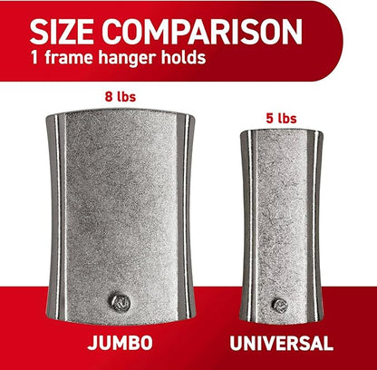 Command 8 lb Jumbo Universal Picture Hanger, 3 Frame Hangers and 8 Command Strips for Sawtooth, D-Ring, Wire, Keyhole and Other Frames, Damage-Free Hanging for Home Decor