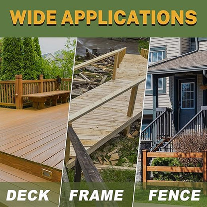 LIONMAX Deck Screws 5 Inch, Wood Screws #10 x 5, 300 PCS, Rust Resistant, Exterior Epoxy Coated, Outdoor Decking Screws, Torx/Star Drive Head Deck Screw, T25 Star Bit Included, Tan