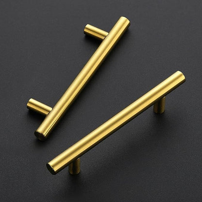 JOY DECOR 60 Pack 6 Inch Cabinet Pulls Kitchen Cabinet Handles with 3-3/4 Inch Hole Center Brushed Brass Cabinet Hardware Stainless Steel Kitchen Drawer Pulls for Cabinets Cupboard, 96mm Hole Centers