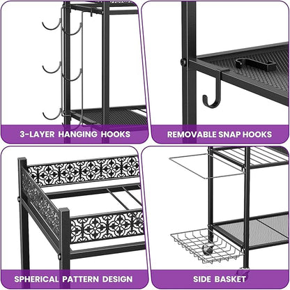 Yoga Mat Storage Rack, Home Gym Storage Rack, VOPEAK Workout Storage for Yoga Mat, Foam Roller, Gym Organizer Gym Equipment Storage for Home Exercise and Fitness Gear