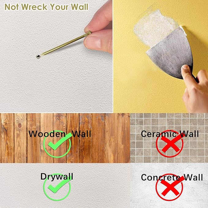 Picture Hanging Kit, Extra Thick, 100lb 50lb 30lb, Heavy Duty Plaster Wall and Drywall Large Hangers and Hooks Hardware for Painting and Frame to Hang on, 390pcs Black with Nails