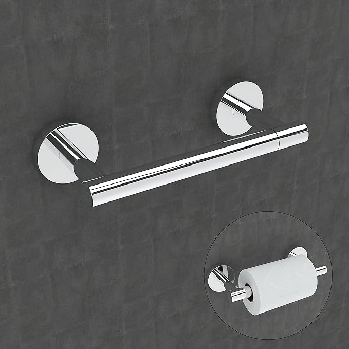 Toilet Paper Holder Chrome SUS304 Stainless Steel Double Post Pivoting Polish Chrome Toilet Paper Roll Holder Wall Mounted Toilet Tissue Holder for Commercial Bathroom RV, Polished, 2 Pack