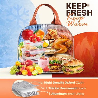 Bento Lunch Box Set Bento Box, 4-Compartment Lunch Containers,High Capacity Lunch Tote Bags for Work, Travel, Outdoor (Grey)