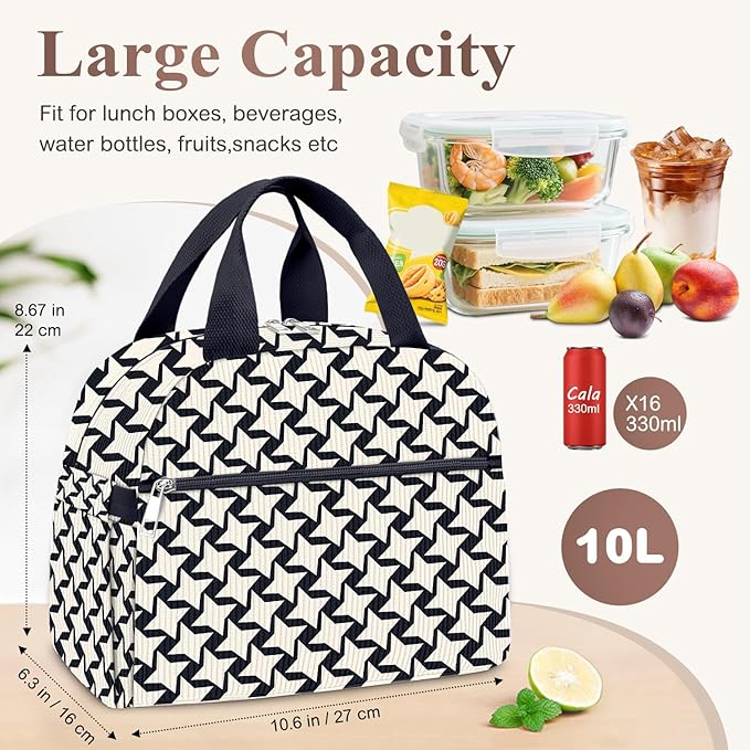 Lunch Bag Lunch Box for Women, Cute Corduroy Insulated Reusable Work Leakproof Simple Adults Large Lunch Boxes Tote Bag Men Cooler Bag