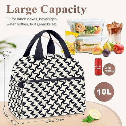 Lunch Bag Lunch Box for Women, Cute Corduroy Insulated Reusable Work Leakproof Simple Adults Large Lunch Boxes Tote Bag Men Cooler Bag