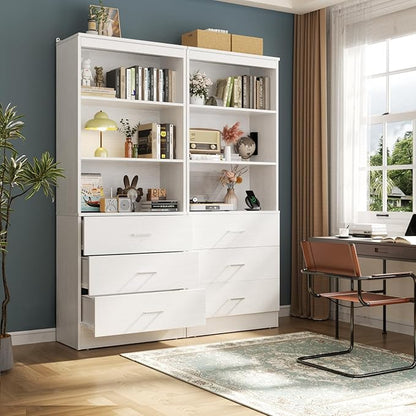 Aheaplus 23.6" Closet Drawers System, Wood Closet Organizer System with 3 Drawers, Modular Small Walk-in Closets Storage Unit, White (23.6" L x 13.8" W x 71" H)