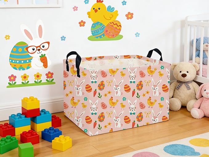 Rectangle Easter Baskets Kids Baskets Cute Storage Bin Organizer Box for Room Decor Gift Basket