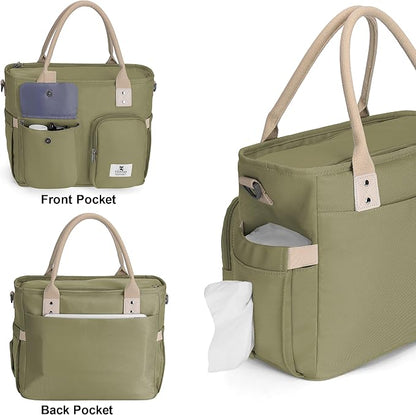 Hafmall Insulated Lunch Bag for Adults,Big lunch box for men, Wide Opening Insulated Bag with Shoulder Strap, Reusable Adult Lunch Bag For Work, Picnic(Deep Greene)