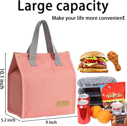 Lunch Bag for Women/Men,Waterproof Reusable Portable Lunch Tote,Lunch Box Bag.Thermal Cooler Bag Ideal for Work/Party/l/Travel/Picnic (Light Pink)