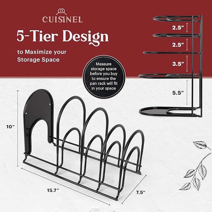 Cuisinel POTS AND PANS ORGANIZER - 15AND34F HEAVY DUTY SKILLET RACK - 2 PACK - KITCHEN C