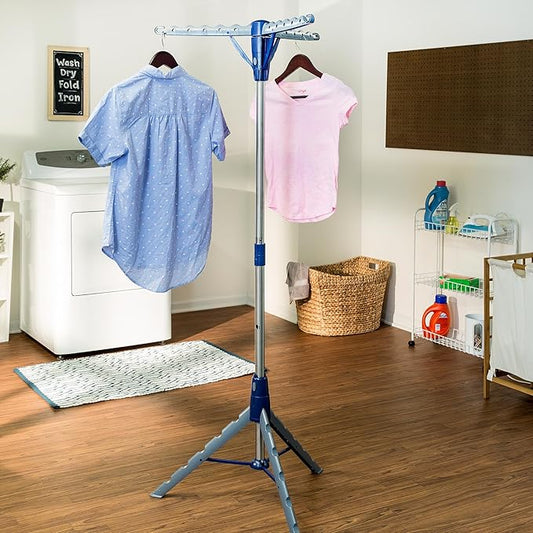 Honey-Can-Do Steel Tripod 64-Inch Folding Clothes Drying Rack – Space-Saving Collapsable Clothes Rack, Durable Clothes Dryer Stand for Laundry Room, 3 Rotatable Arms for 30 Hangers