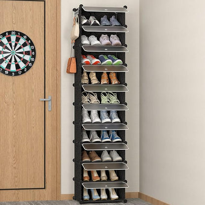 HOMIDEC Shoe Storage, 10-Tier Shoe Rack Organizer for Closet 20 Pair Narrow Shoes Shelf Cabinet for Entryway, Bedroom and Hallway