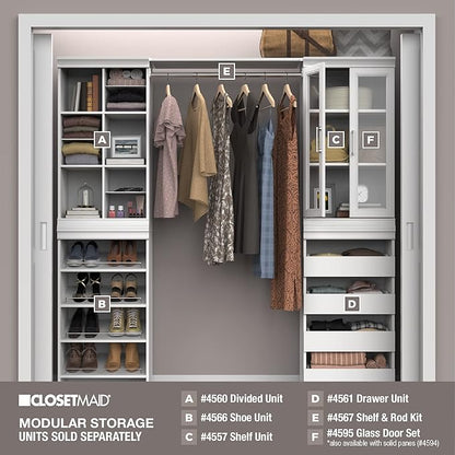 ClosetMaid Modular Closet Collection Shelf and Hang Rod Accessory Kit, 36-Inch Shelf and Hang Rod Kit