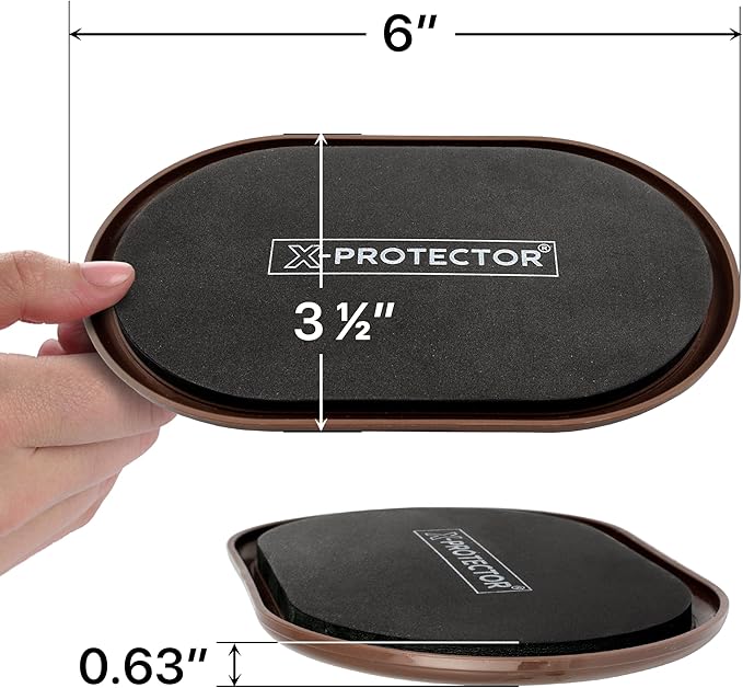 X-Protector Furniture Sliders for Carpet - 4 PCS 6" x 3 1/2" - The Best Heavy-Duty Moving Pads - Sliders for Furniture. Move Your Furniture Easily with Reusable Furniture Moving Sliders for Carpets!