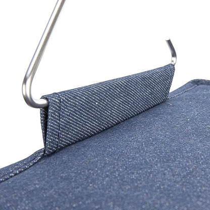 Household Essentials Hanging Narrow Cotton Blend and Plastic Closet Organizer with 10 Storage Shelves, Denim