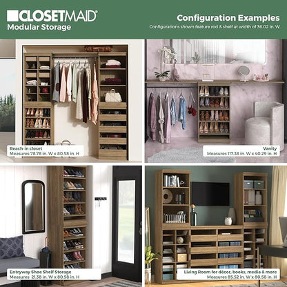 ClosetMaid Modular Storage Shelf and Hang Rod Kit, Sand