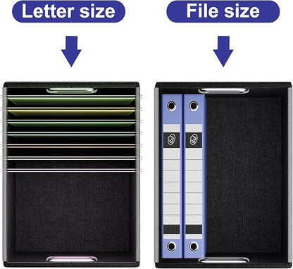 Huolewa Decorative Leather File Organizer Storage Boxes with Lids Set of 4, Document Boxes Organizer, Filing Boxes, Decorative Small File Boxes for Hanging Files, File Cabinet for Office/Home - 4 Pack