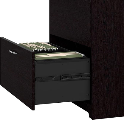 Bush Home Cabot 2 Drawer Lateral File Cabinet in Espresso Oak, Home Office Chest for Letter, Legal, and A4-size Document Storage