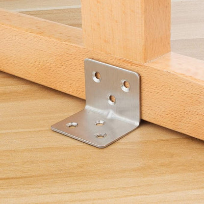64 PCS Sliver Corner Brace, Stainless Steel 38MM X 30MM X 30MM Heavy Duty L Bracket for Furniture, Corner Steel Joint Right Angle Shelf Support Corner for Shelves, Furniture and Cabinet, Round End