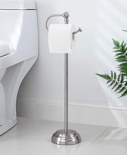 SunnyPoint Classic Bathroom Free Standing Toilet Tissue Paper Roll Holder Stand