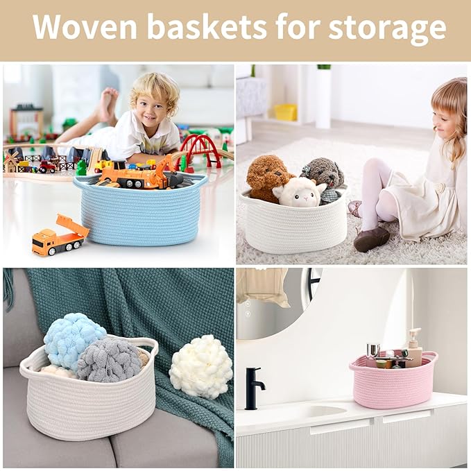 Yellow Woven Storage Basket with Handle – Versatile DIY Gift Basket for Valentine's Day, Baby Shower, Burr, Fundraisers – Decorative Organizer for Baby Toys, Pets & Home Storage