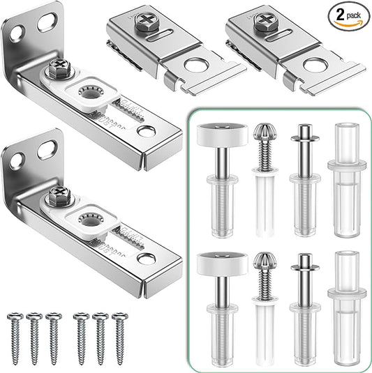 Bifold Door Hardware Repair Kit - 2 Pack Bi-fold Sliding Closet Door Hardware Kit for 7/8" to 1" Track, Folding Pocket Door Replacement Parts Set Include Top Bottom Pivots Bracket and Guide Wheel