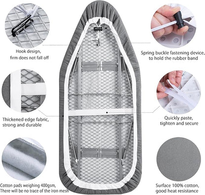 Small Ironing Board Cover Scorch Resistant, Table top Ironing Cover with Padding Heat Reflective Heavy Duty Pad(Grey, 12.5"x32")