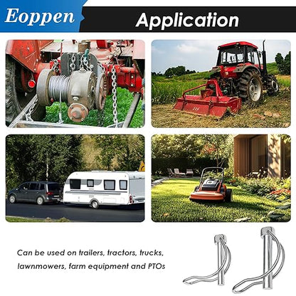 202Pcs Hitch Pins Clip Pins Assortment Kit, Heavy Duty Tractor Pins Linch Pins PTO Pins Tractor Accessories for Trailers, Tractors, Trucks, Lawn Mower