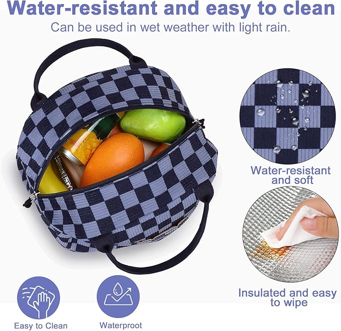 Bluboon Lunch Bag for Women Men Cute Corduroy Lunch Tote Bags Reusable Insulated Lunch Box Large Capacity Reusable Insulated Cooler for Work Picnic or Travel