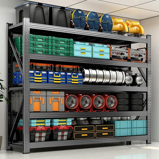 8000LBS Garage Storage Shelves, 5 Tier Adjustable Industrial Garage Shelving, Heavy Duty 63" W x 24" D x 71" H Metal Shelving Unit, Utility Rack Shelf for Storage, Warehouse, Pantry