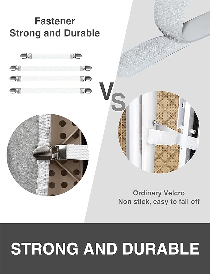 Ironing Board Cover and Pad 18"x49" Extra Wide Natural Cotton, Scorch and Stain Resistant Silicone, 6mm Thick Padding Iron Board Cover with Fasteners Heavy Duty Elastic Edge, Heatproof
