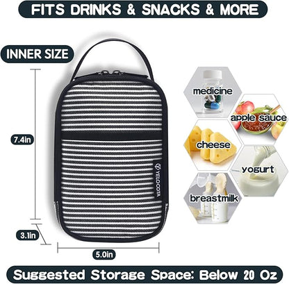 Yelocota Small Insulated Lunch Bag- Snack Bag- Mini Cooler Bag with Handle for Travel,Work,School(Storage Space below 20oz)- Also Suitable for Pairing with Food Jar